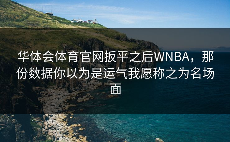 华体会体育官网扳平之后WNBA，那份数据你以为是运气我愿称之为名场面