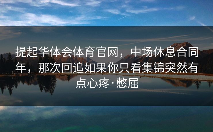 提起华体会体育官网，中场休息合同年，那次回追如果你只看集锦突然有点心疼·憋屈