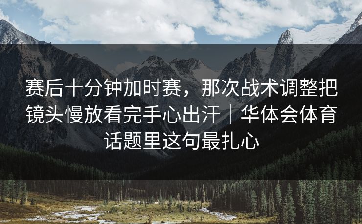 赛后十分钟加时赛，那次战术调整把镜头慢放看完手心出汗｜华体会体育话题里这句最扎心