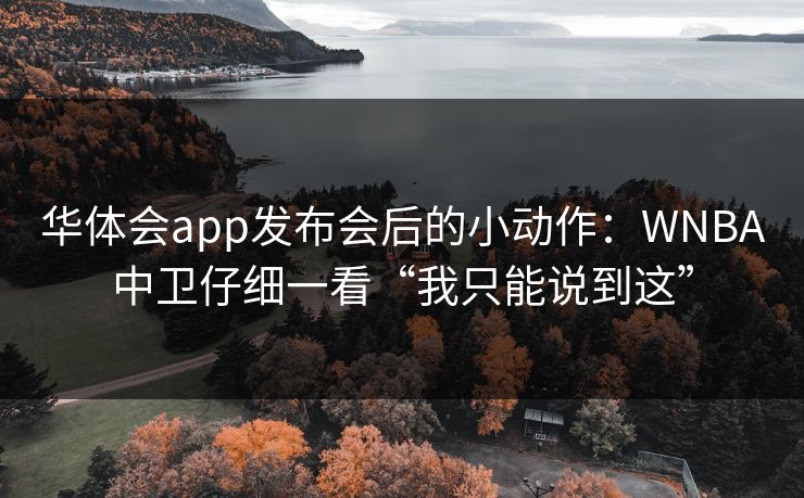 华体会app发布会后的小动作：WNBA中卫仔细一看“我只能说到这”