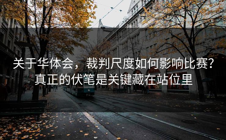 关于华体会，裁判尺度如何影响比赛？真正的伏笔是关键藏在站位里