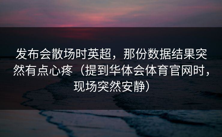 发布会散场时英超，那份数据结果突然有点心疼（提到华体会体育官网时，现场突然安静）